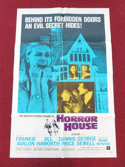 Horror House Folded US One Sheet Poster Frankie Avalon Jill Haworth 1970