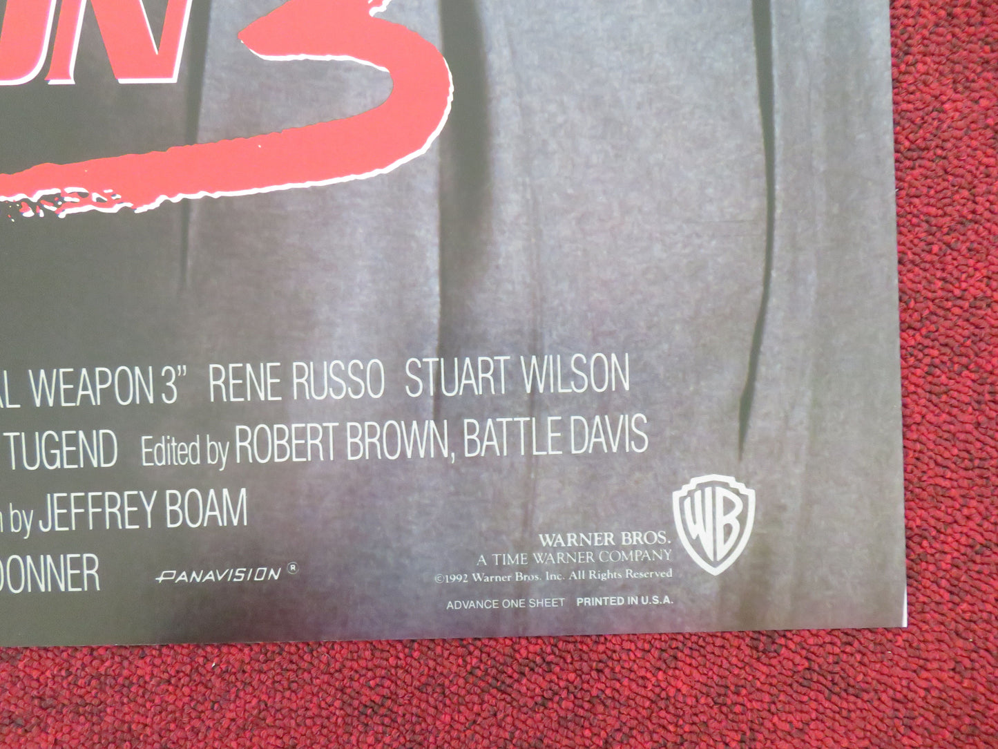 Lethal Weapon 3 - Advance Folded US One Sheet Poster Mel Gibson D. Glover 1992