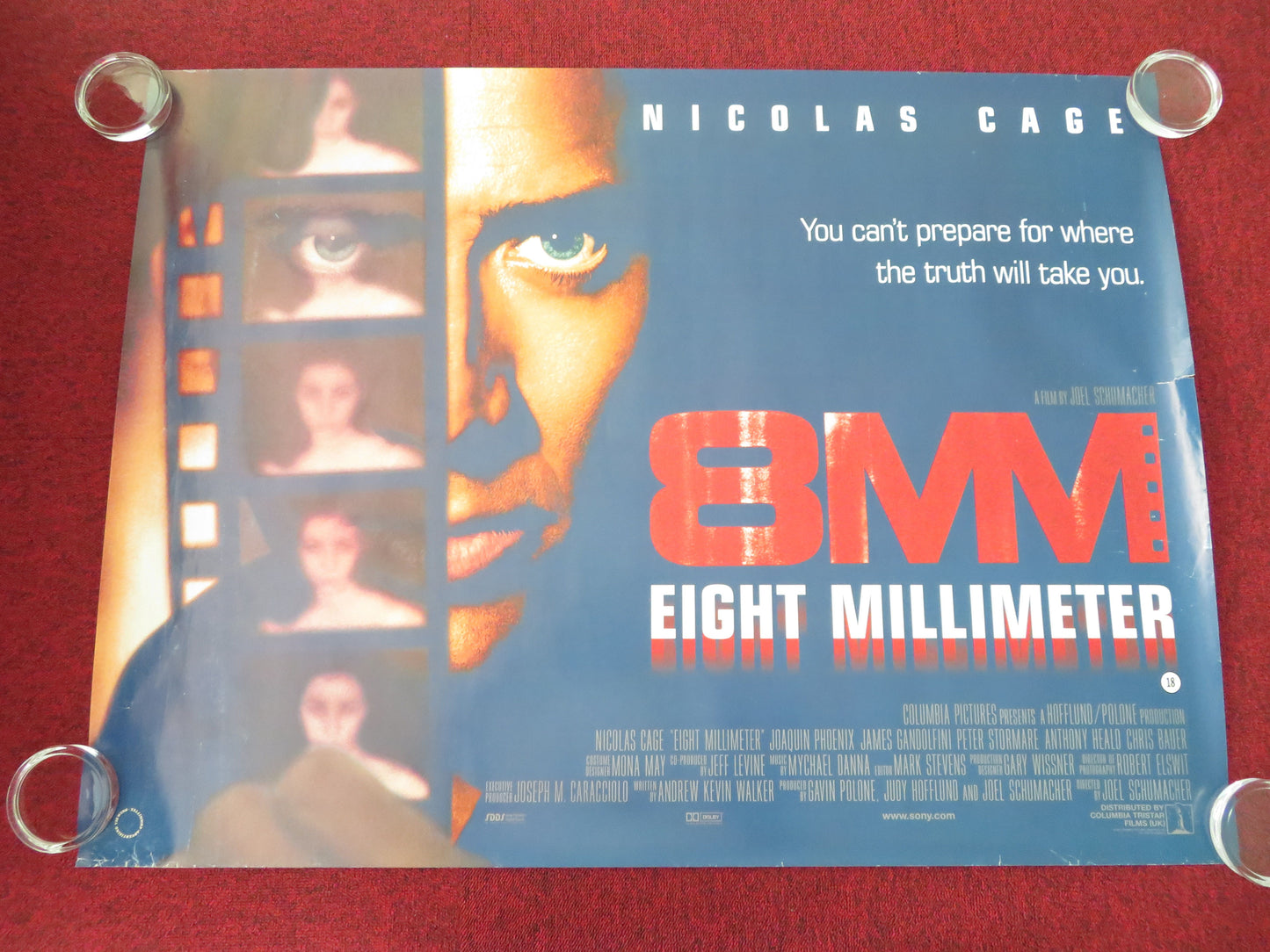 8MM UK Quad Rolled Poster Nicolas Cage Joaquin Phoenix James Gandolfini 1999