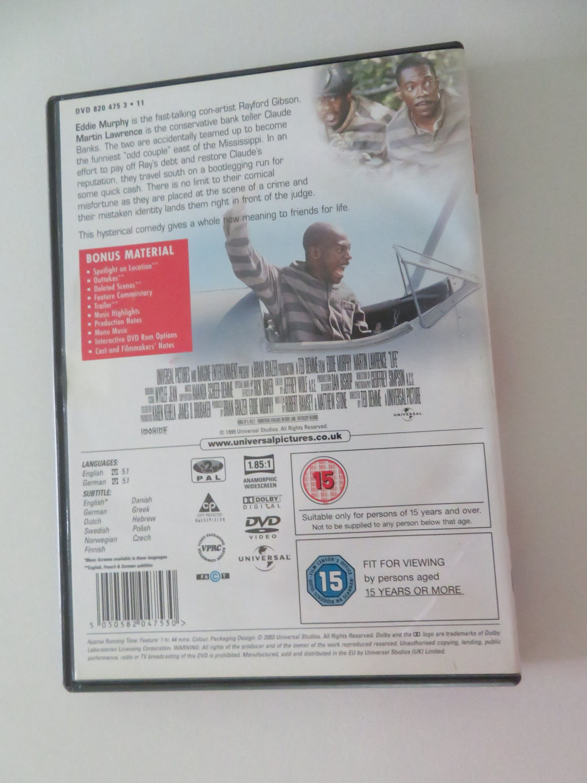 Life (DVD) Eddie Murphy Martin Lawrence 1999 Region 2