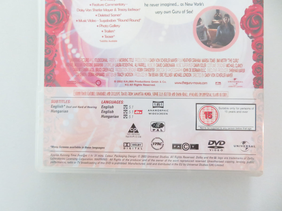 The Guru (DVD) Jimi Mistry Heather Graham Marisa Tomei 2002 Region 2, 4