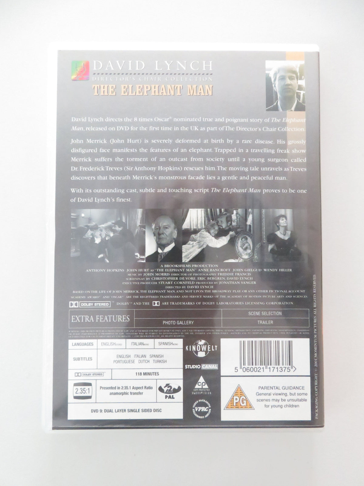 The Elephant Man (DVD) Anthony Hopkins John Hurt Anne Bancroft 1980 Region 2