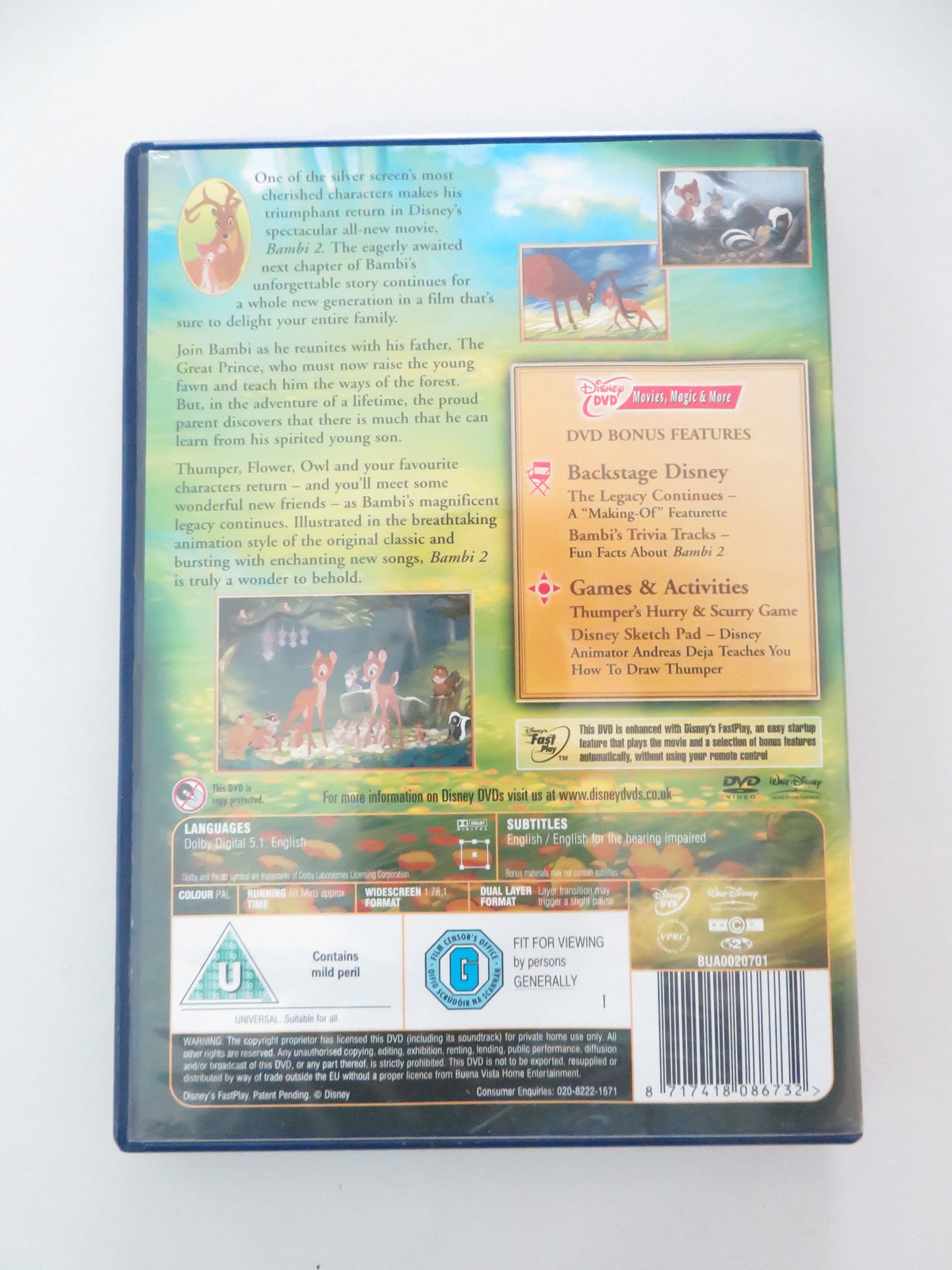Bambi 2 (DVD) Disney Alexander Gould Patrick Stewart 2006 Region 2