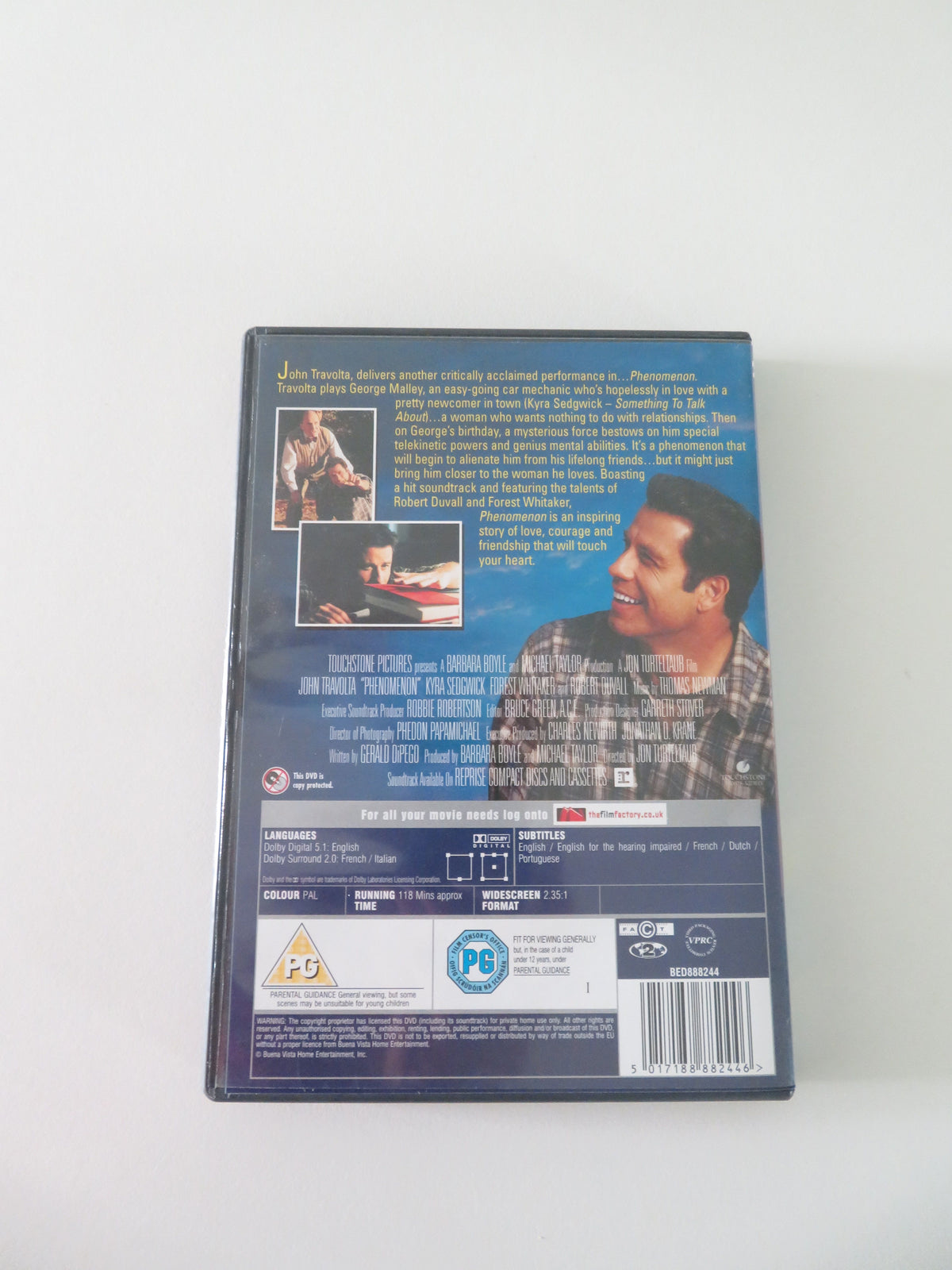 Phenomenon (DVD) John Travolta, Kyra Sedgwick, Forest Whitaker 1996 Region 2
