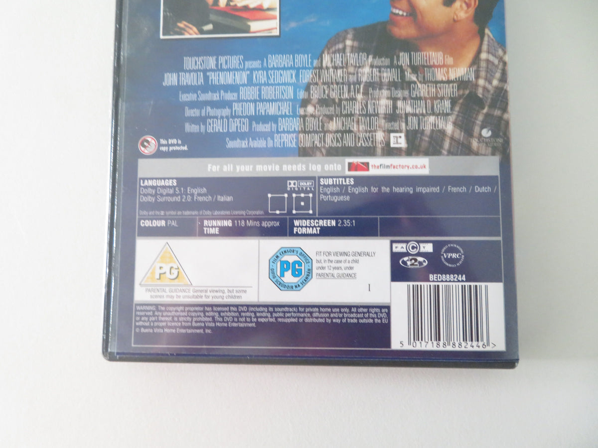 Phenomenon (DVD) John Travolta, Kyra Sedgwick, Forest Whitaker 1996 Region 2
