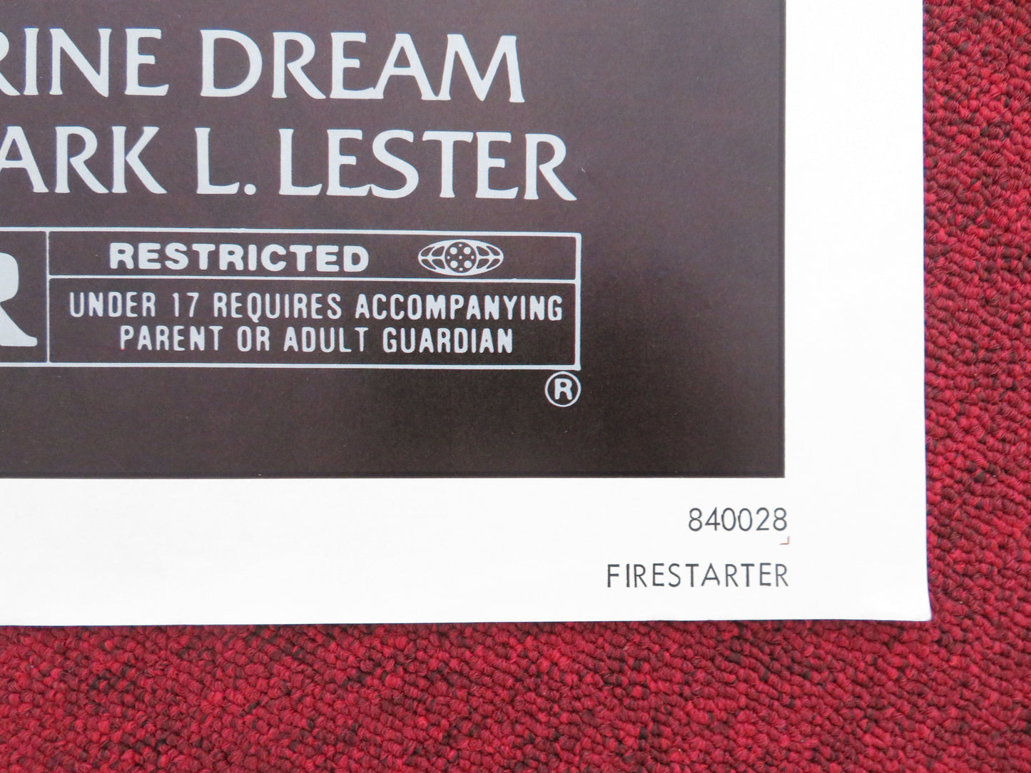 Firestarter Folded US One Sheet Poster Drew Barrymore Stephen King 1984