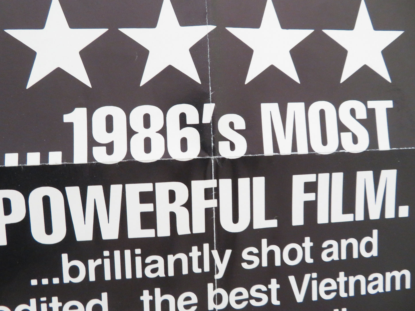 Platoon Folded US One Sheet Poster Tom Berenger Willem Dafoe Charlie Sheen 1986