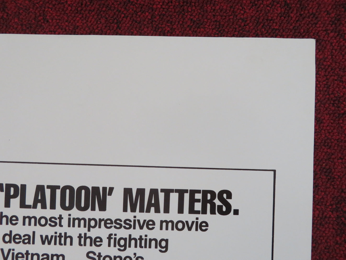 Platoon Folded US One Sheet Poster Tom Berenger Willem Dafoe Charlie Sheen 1986