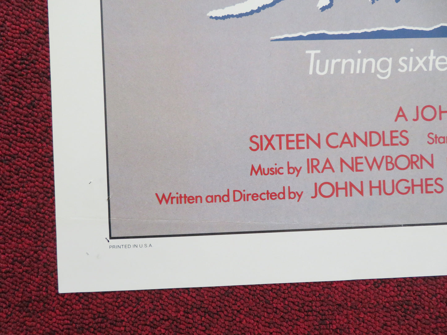 Sixteen Candles Folded US One Sheet Poster Molly Ringwald Justin Henry 1984