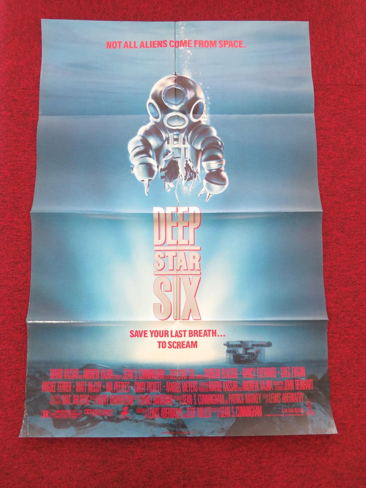 DeepStar Six Folded US One Sheet Poster Taurean Blacque Nancy Everhard 1989