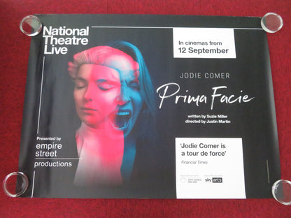 National Theatre Live: Prima Facie UK Quad Rolled Poster Jodie Comer 2022