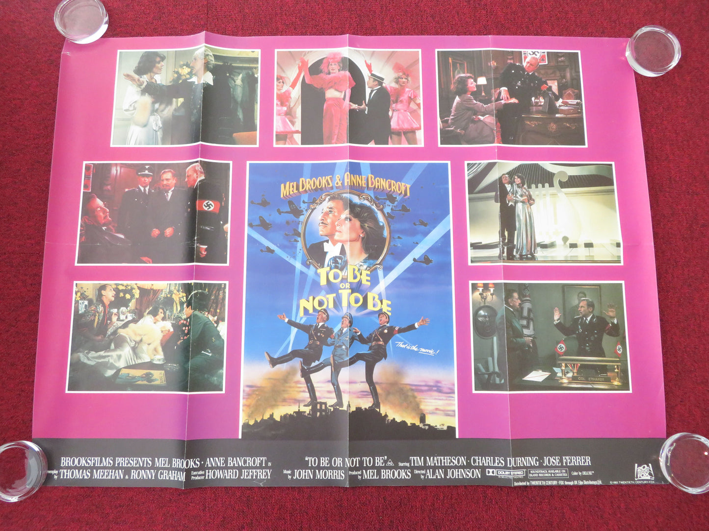 To Be or Not to Be UK Quad Rolled Poster Mel Brooks Anne Bancroft 1983