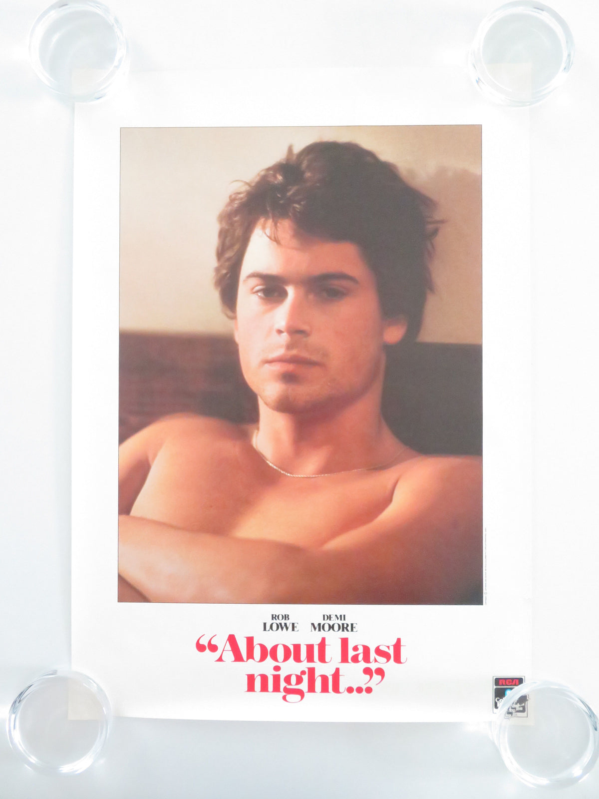 About Last Night VHS Video Poster Rob Lowe Demi Moore Jim Belushi 1986