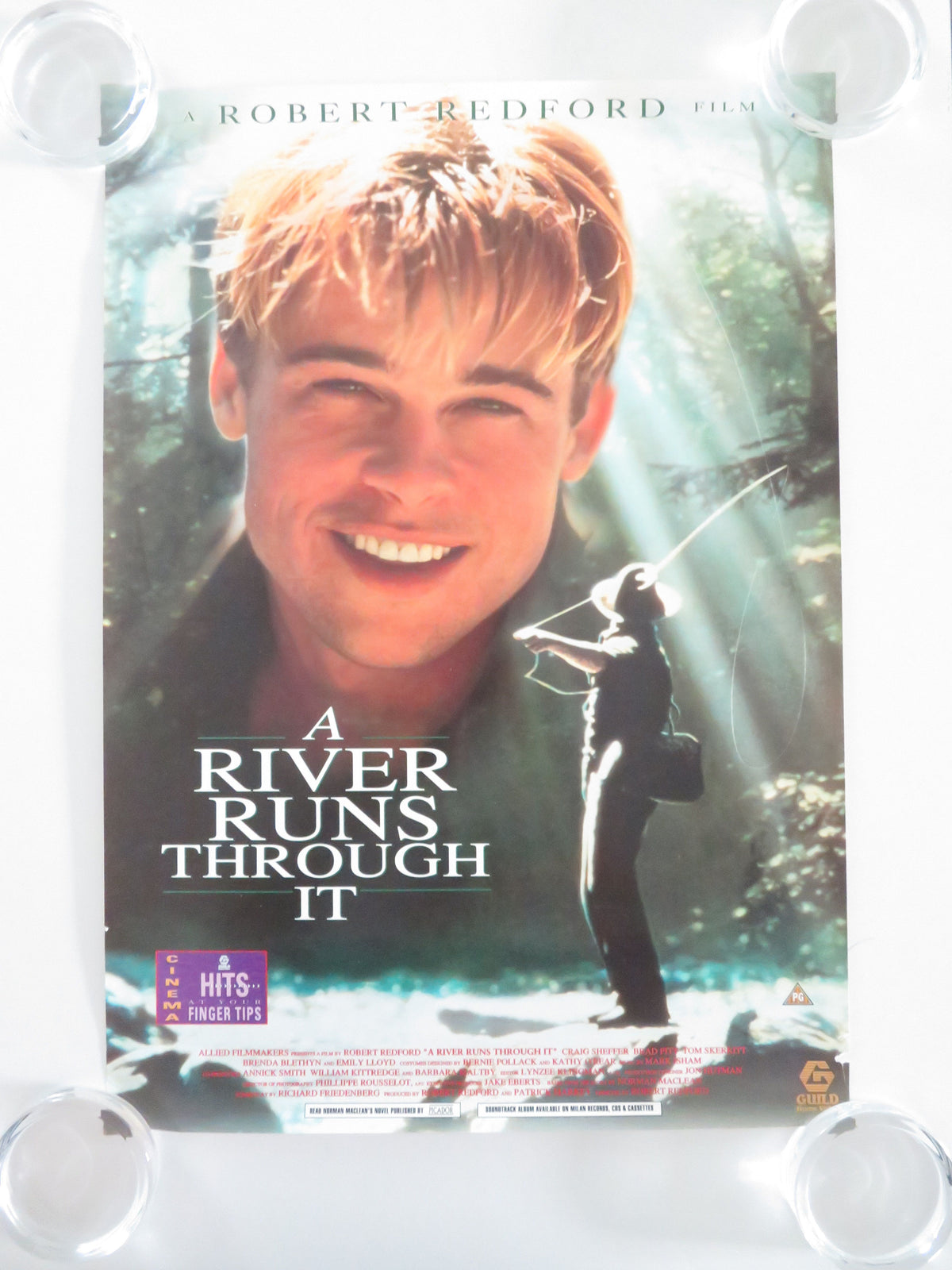 A River Runs Through It VHS Video Poster Brad Pitt Tom Skerritt 1992