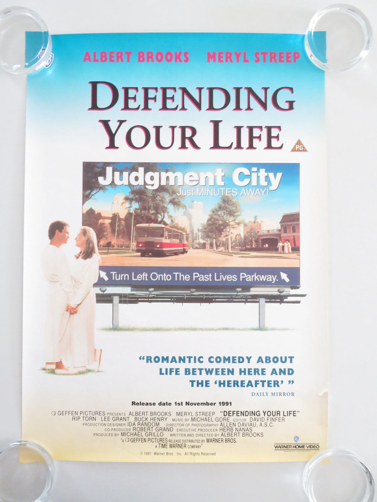 Defending Your Life VHS Video Poster Meryl Streep Rip Torn Brooks 1991