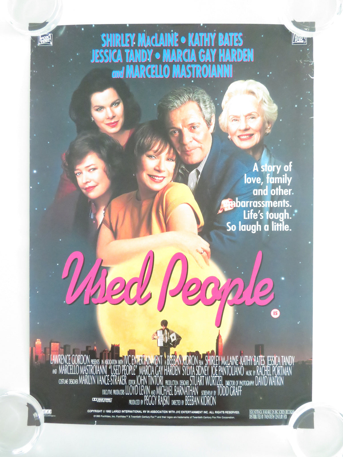 Used People VHS Video Poster Shirley MacLaine Kathy Bates Jessica Tandy 1992