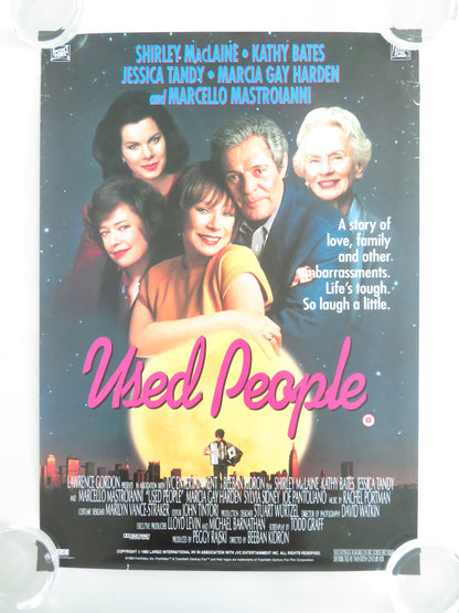 Used People VHS Video Poster Shirley MacLaine Kathy Bates Jessica Tandy 1992