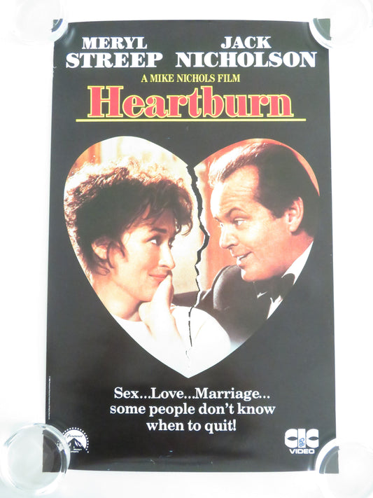 Heartburn VHS Video Poster Meryl Streep Jack Nicholson Jeff Daniels 1986