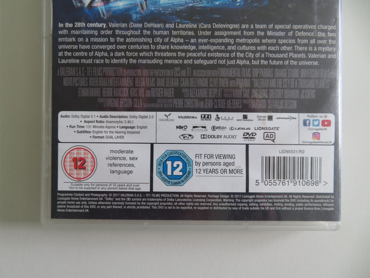 Valerian and the City of a Thousand Planets (DVD) Cara Delevingne 2017 Region 2
