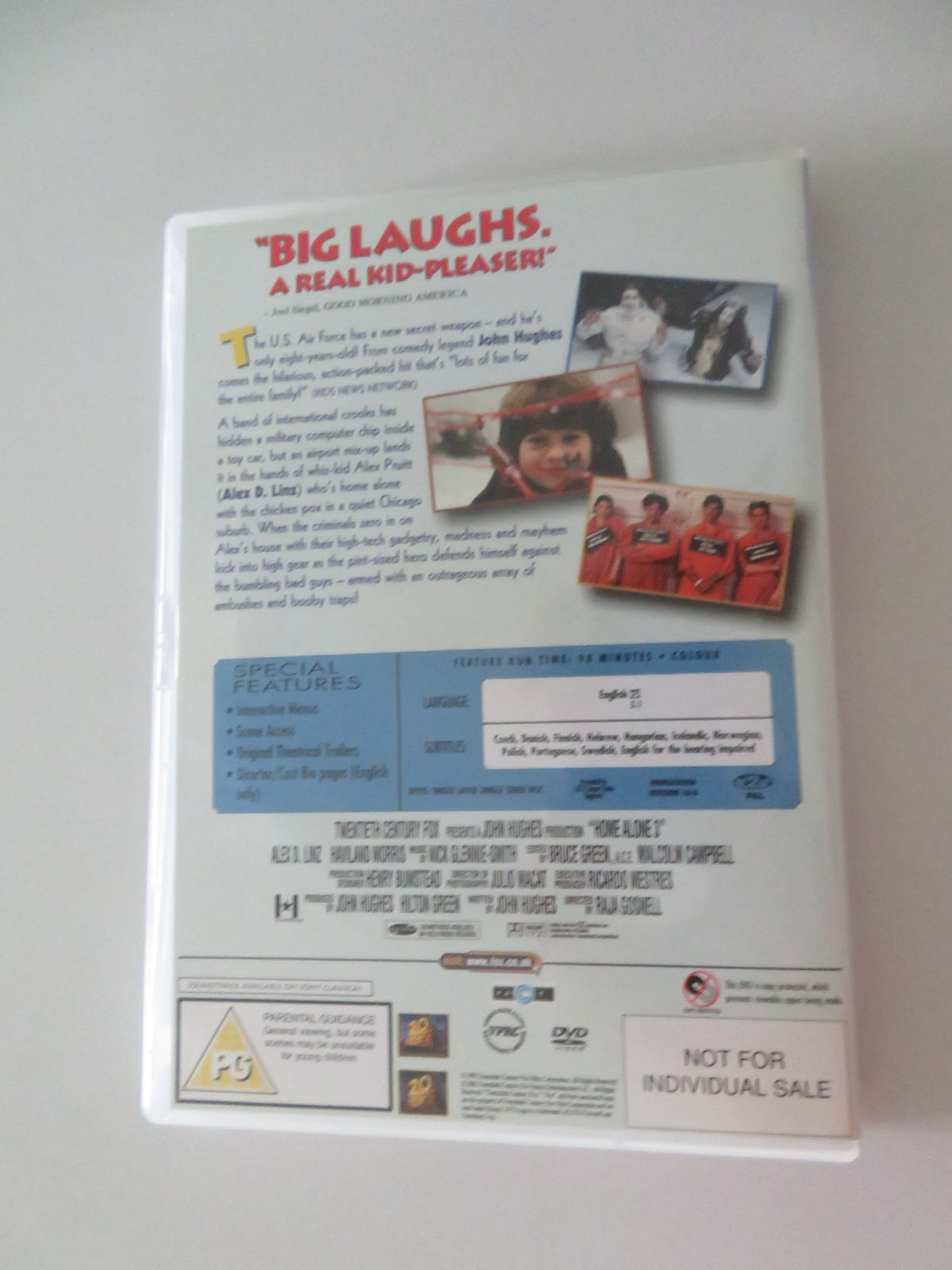 Home Alone 3 (DVD) Alex D. Linz, Olek Krupa, Rya Kihlstedt 1997 Region 2