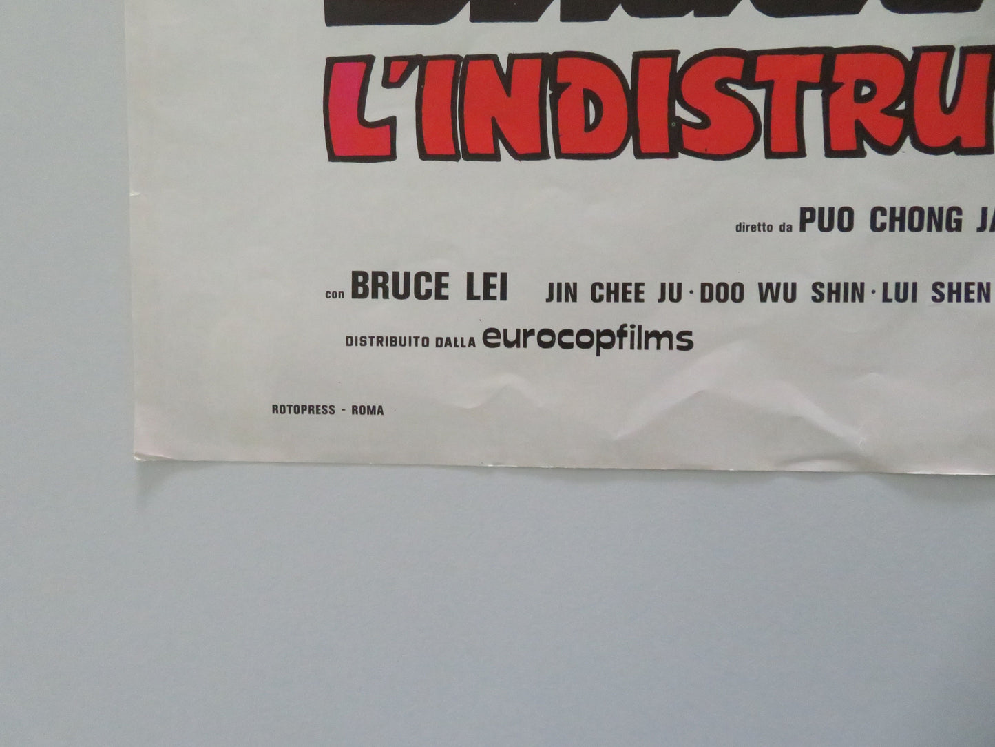 Bruce Lee L'indistruttibile Italian Locandina Poster Bruce Lei 1970s