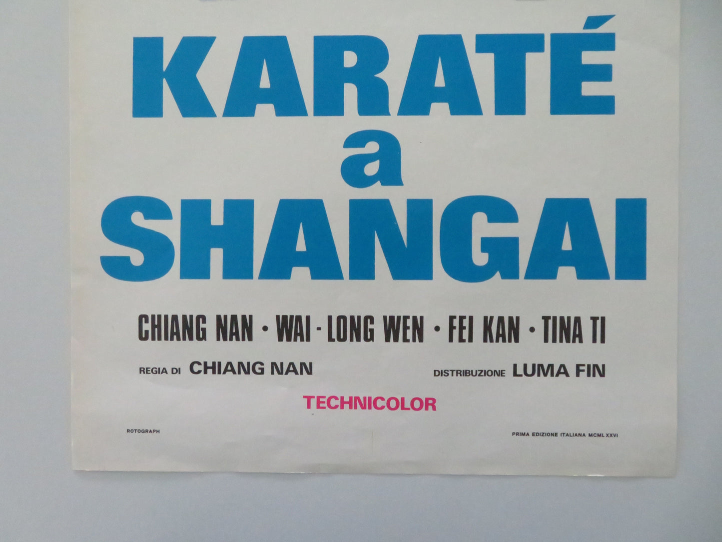 Deadly Fists of Kung-Fu Italian Locandina Poster Chiang-Lung Wen Yen 1976