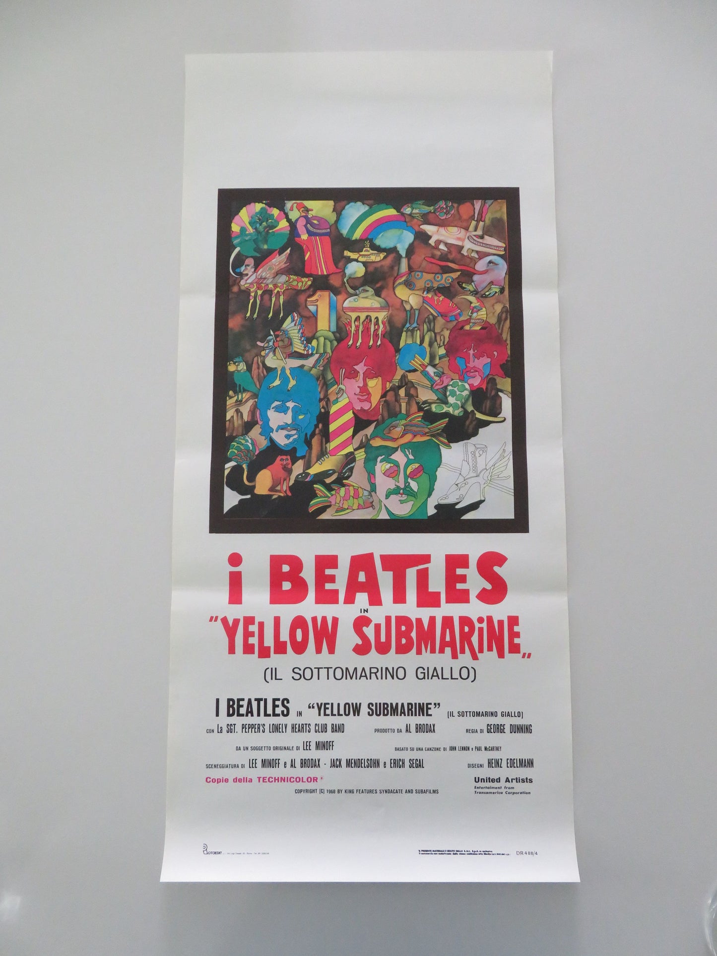 Yellow Submarine Italian Locandina Poster The Beatles Lennon McCartney 1980s