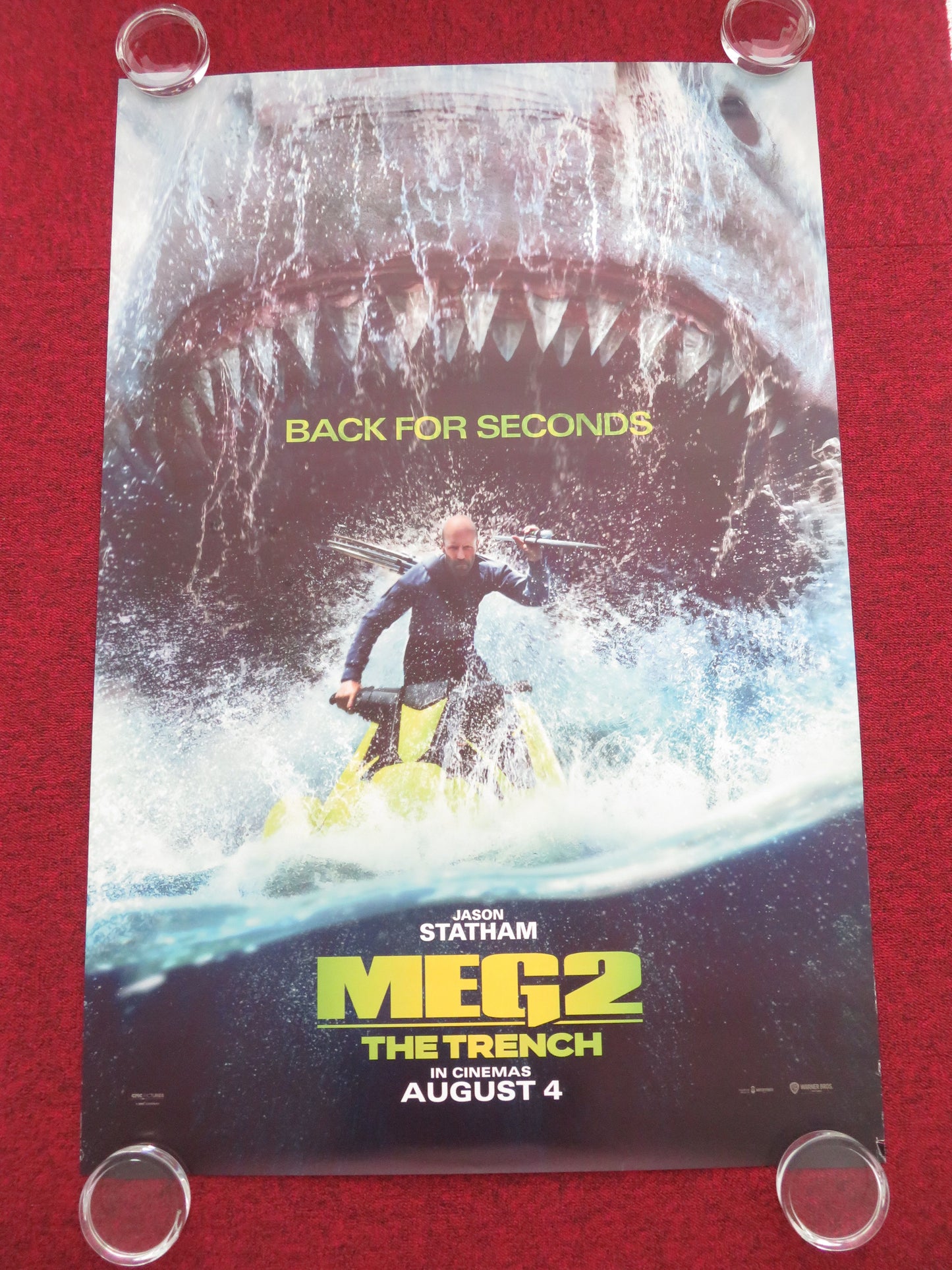 Meg 2: The Trench US One Sheet Rolled Poster Jason Statham Jing Wu 2023