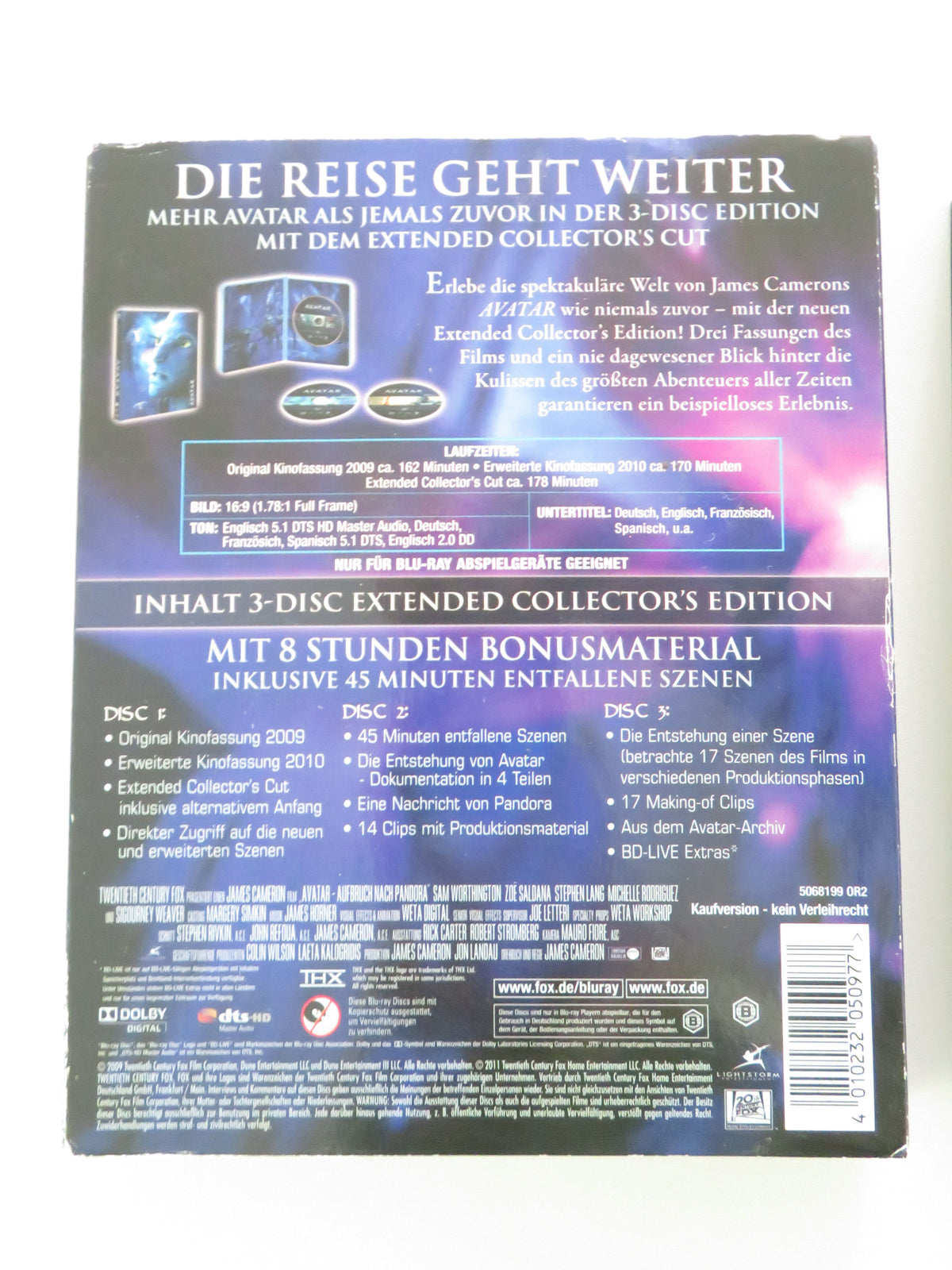Avatar - 3 disc Collector's Edition - B (BLU-RAY) Sam Worthington 2009 Region B
