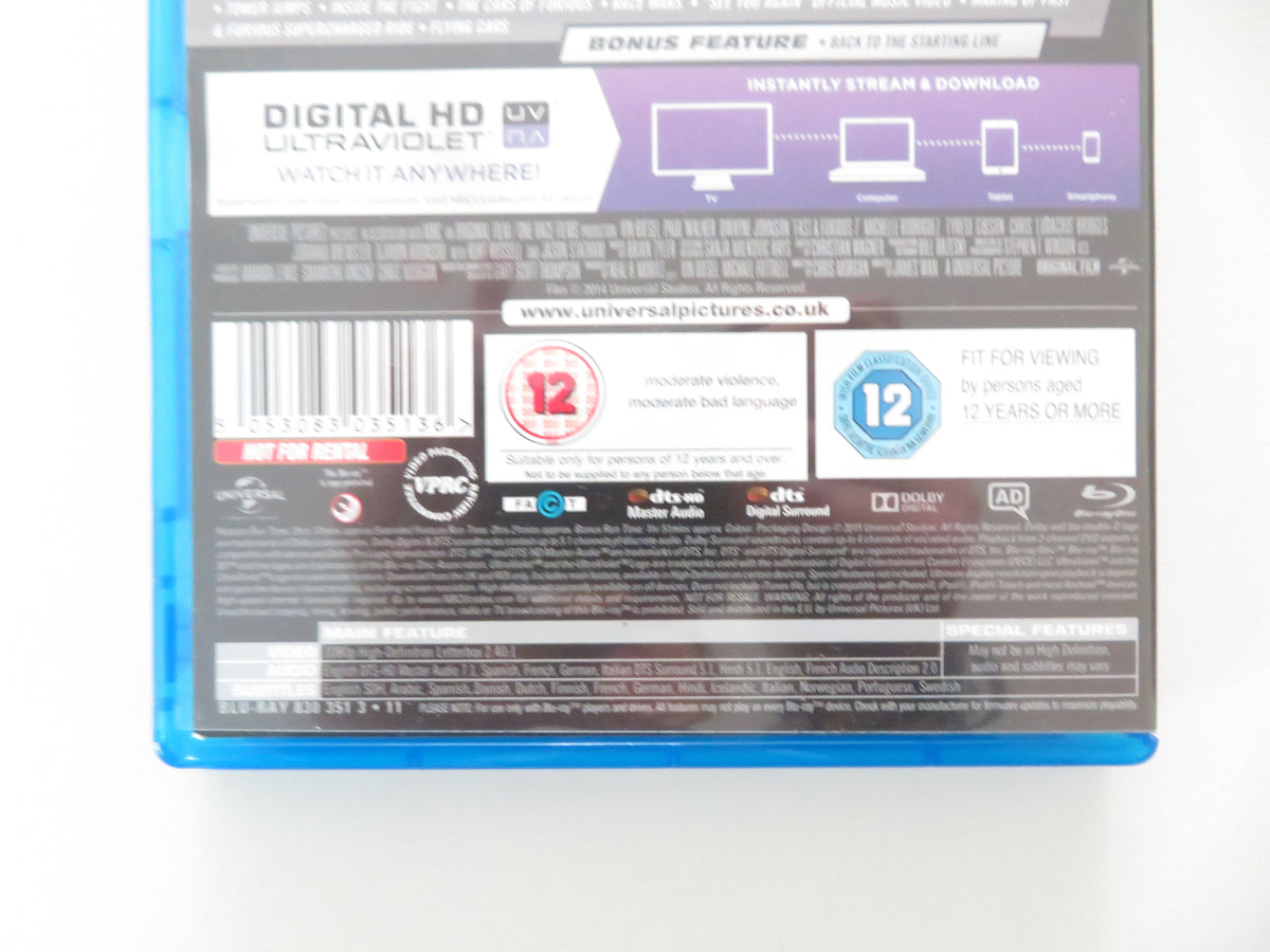 Fast and Furious 7 Extended Edition (BLU-RAY) V. Diesel Walker 2015 Region Free