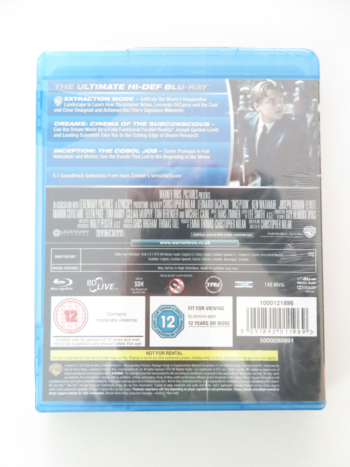 Inception (BLU-RAY) Leonardo DiCaprio Joseph Gordon-Levitt 2010