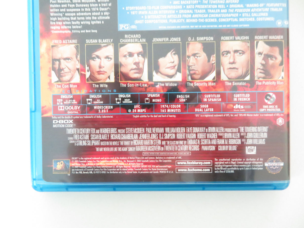 The Towering Inferno (BLU-RAY) Paul Newman Steve McQueen 1974 Region A