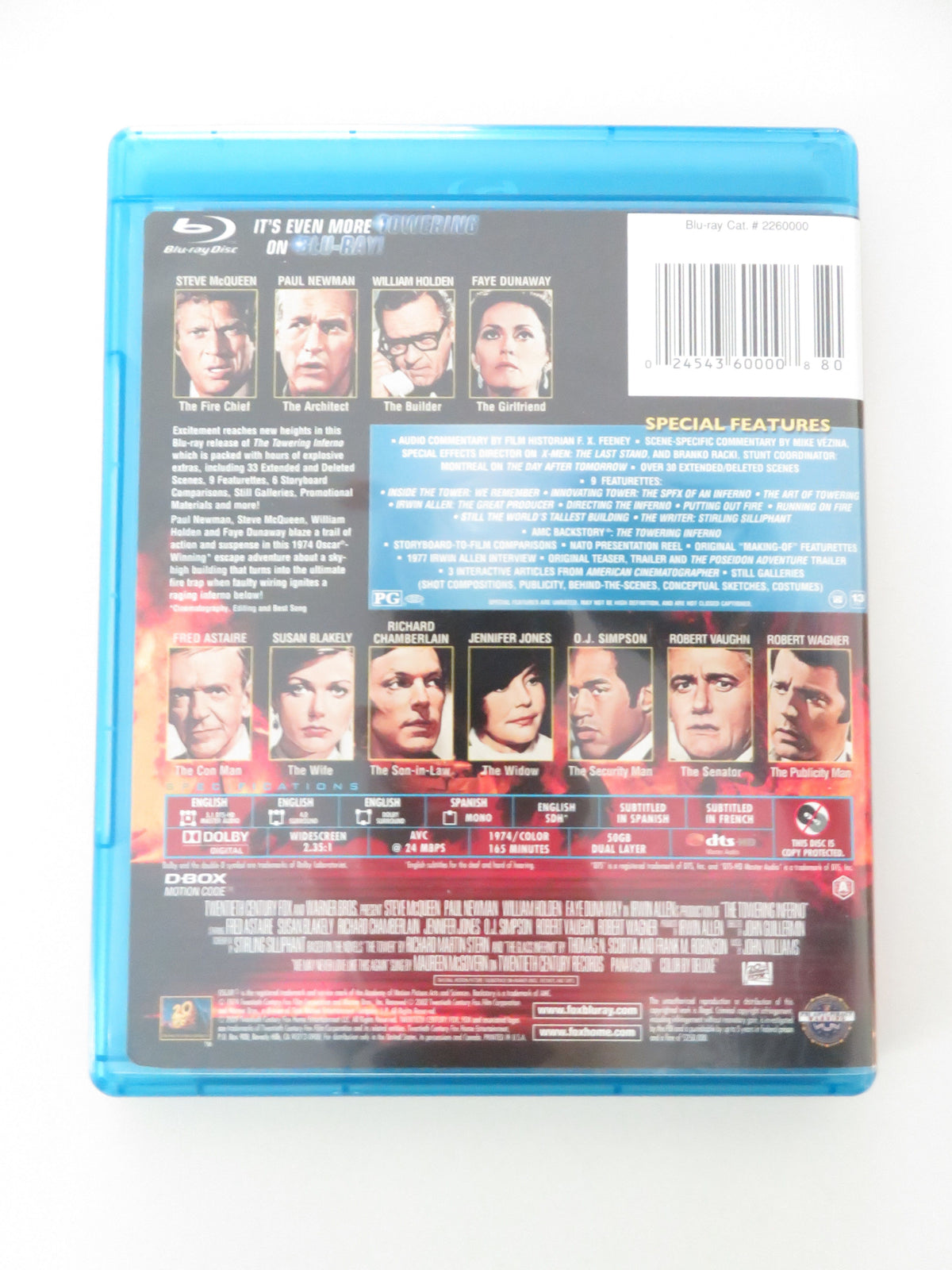 The Towering Inferno (BLU-RAY) Paul Newman Steve McQueen 1974 Region A