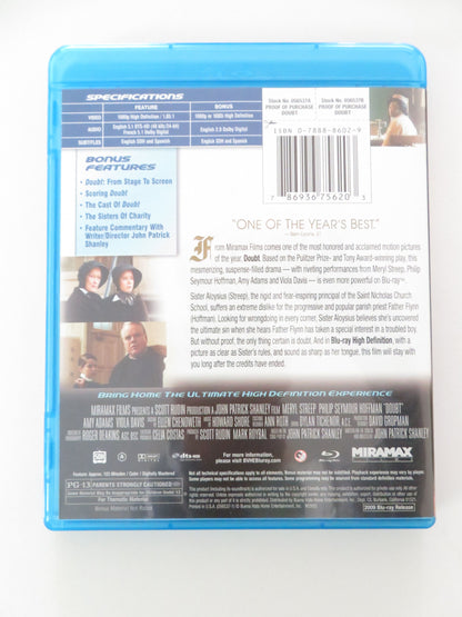 Doubt (BLU-RAY) Meryl Streep Philip Seymour Hoffman Amy Adams 2008 Region A