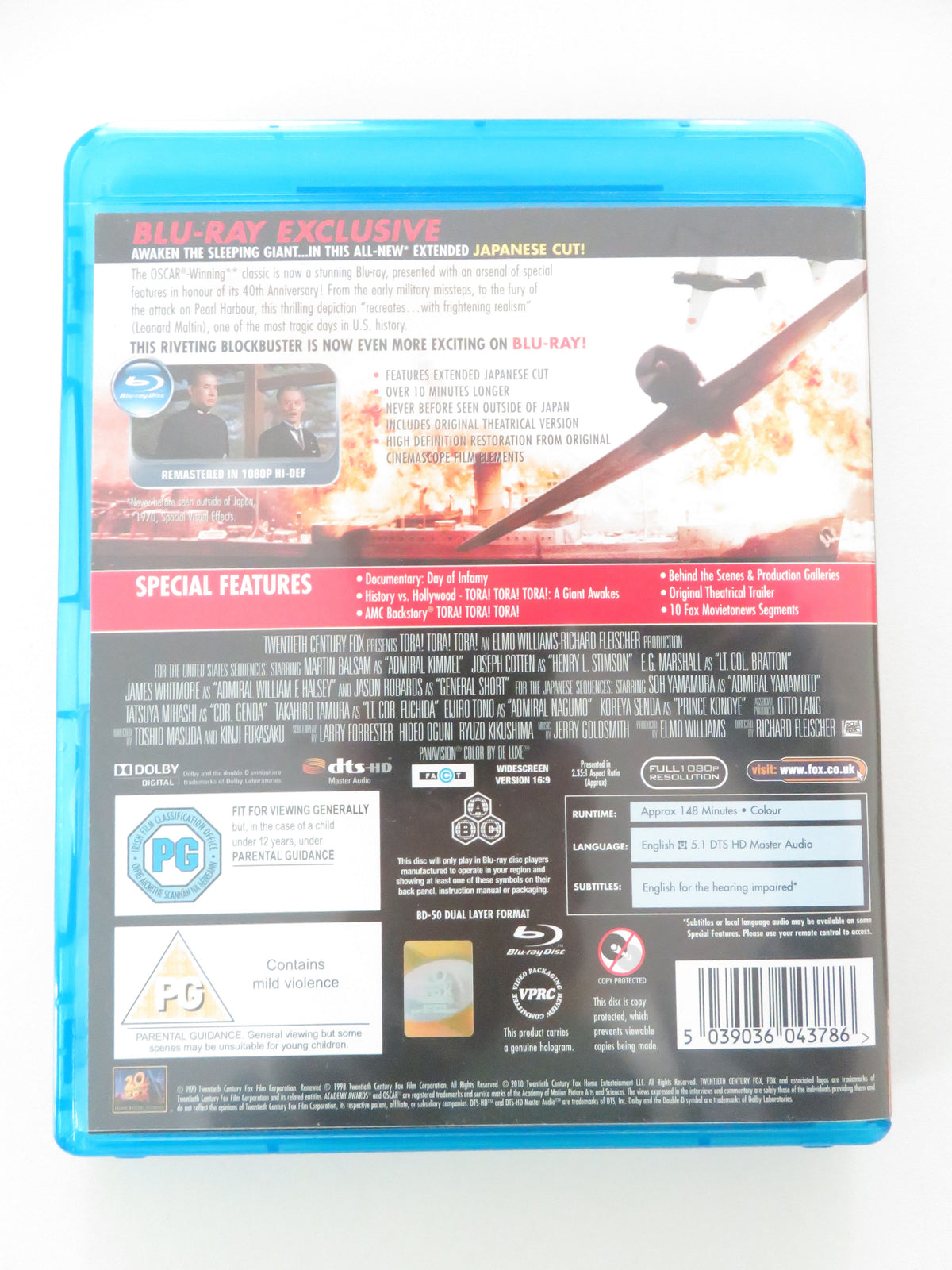 Tora! Tora! Tora! - Extended Japanese Cut (BLU-RAY) M. Balsam 1970 Region A,B,C