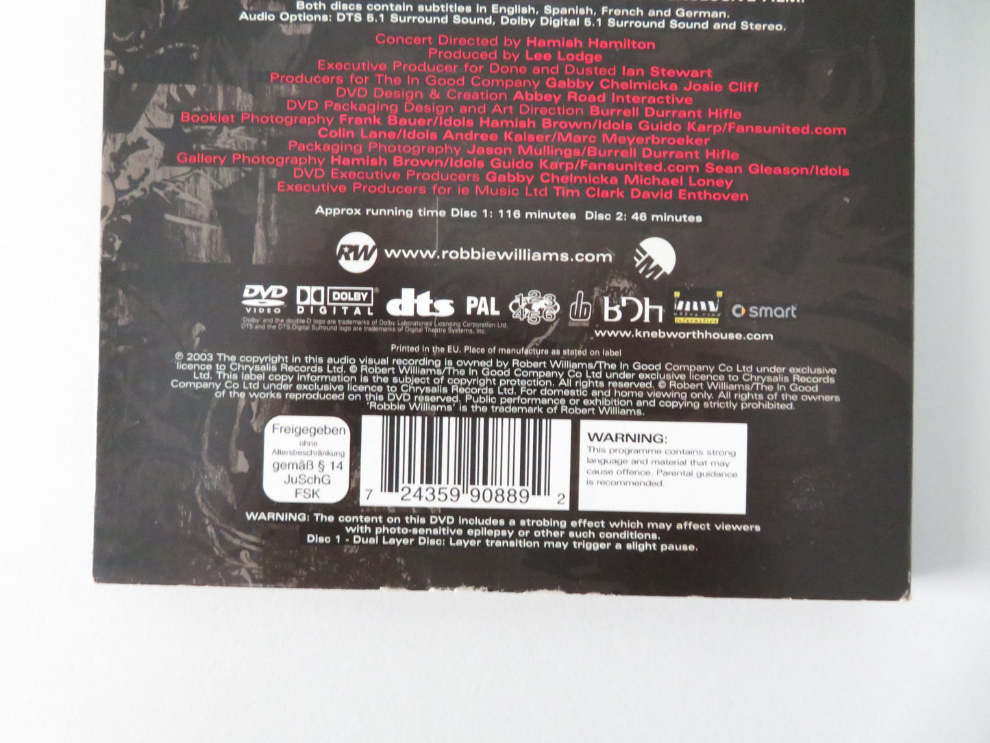 Robbie Williams: What We Did Last Summer - Live at Knebworth (DVD) Region 1-6