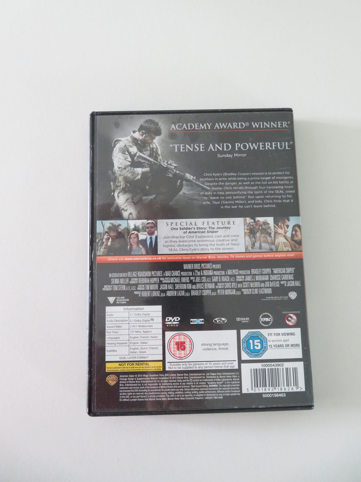 American Sniper (DVD) Bradley Cooper, Sienna Miller 2014 Region 2
