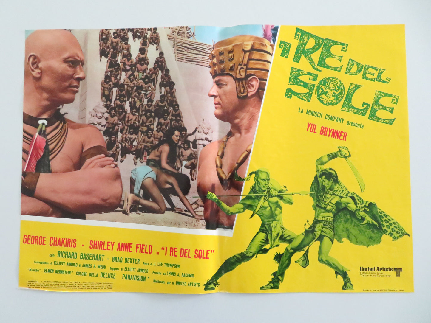 Kings of the Sun - B Italian Fotobusta Poster Yul Brynner George Chakiris 1963