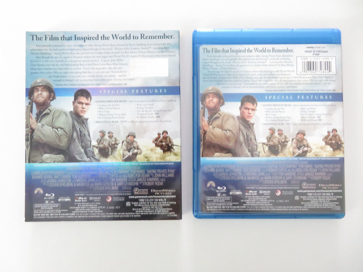 Saving Private Ryan (BLU-RAY) Tom Hanks Matt Damon Tom Sizemore 1998
