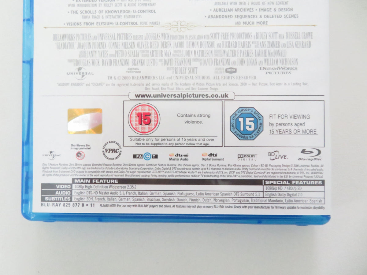 Gladiator - 2 Disc Special Edition (BLU-RAY) Russell Crowe Joaquin Phoenix 2000