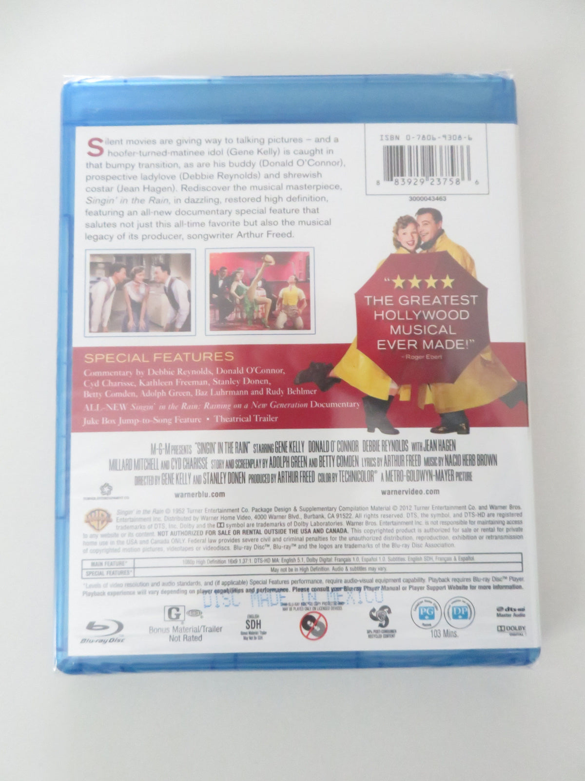 Singin' in the Rain (BLU-RAY) Gene Kelly Donald O'Connor Debbie Reynolds 1952