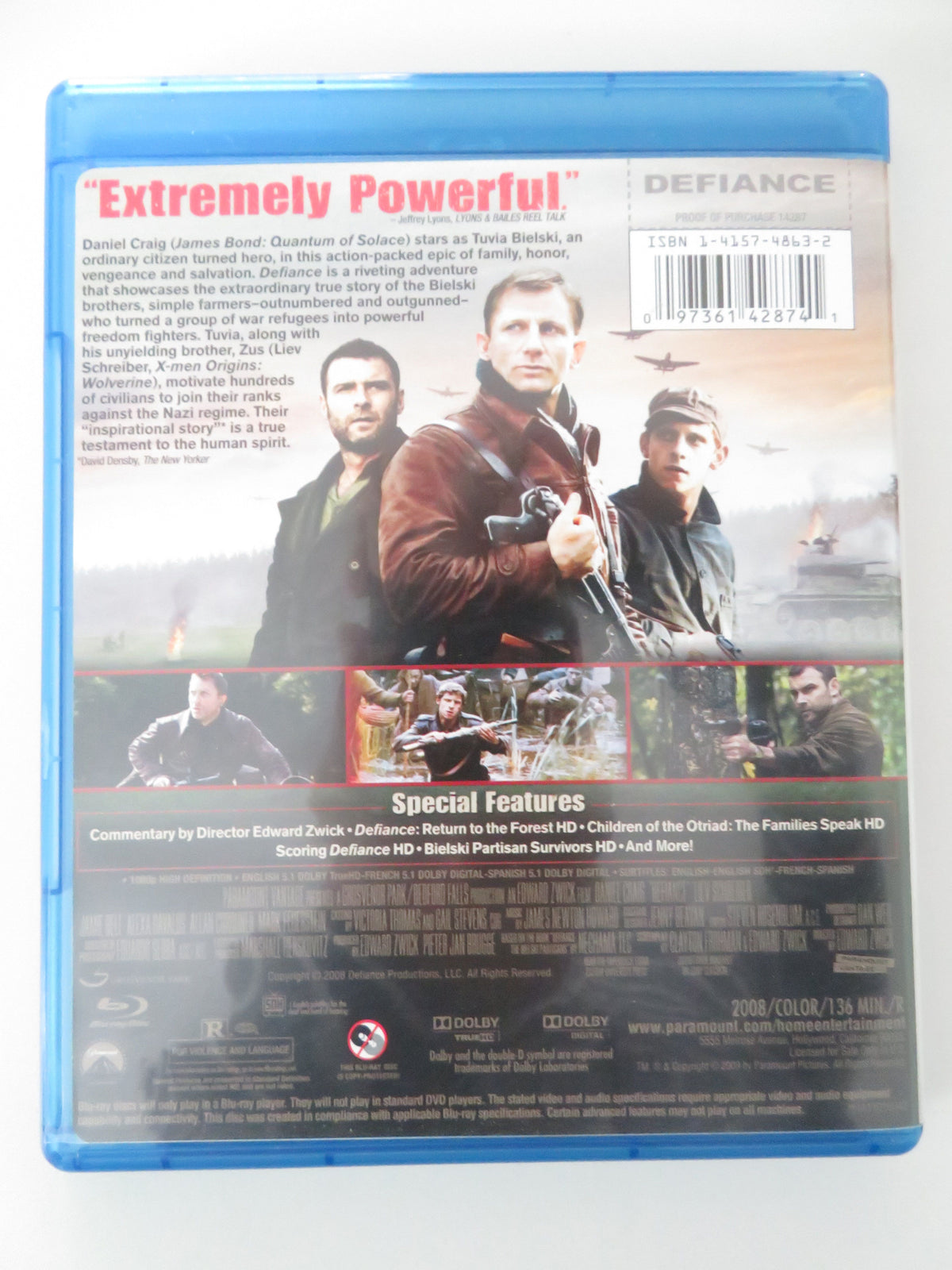 Defiance (BLU-RAY) Daniel Craig Liev Schreiber Jamie Bell 2008