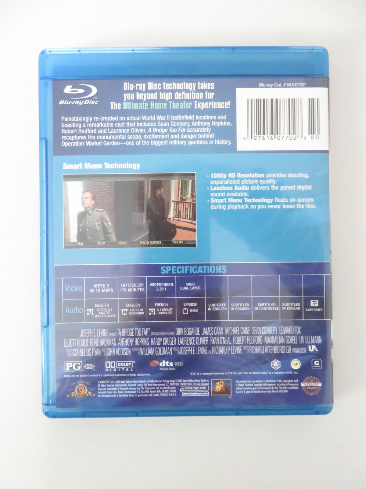 A Bridge Too Far (BLU-RAY) Sean Connery Ryan O'Neal Michael Caine 1977