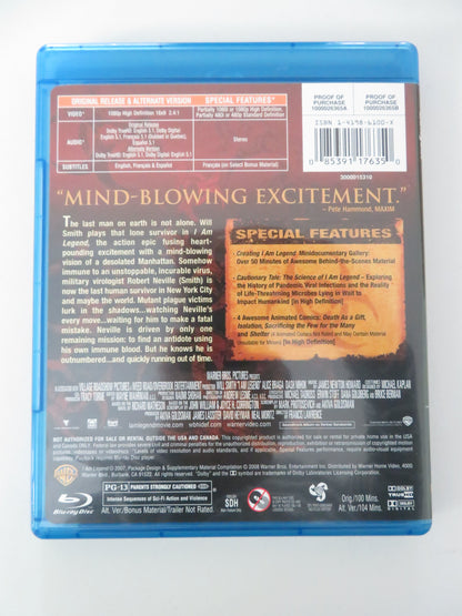 I Am Legend (BLU-RAY) Will Smith Alice Braga Charlie Tahan 2007