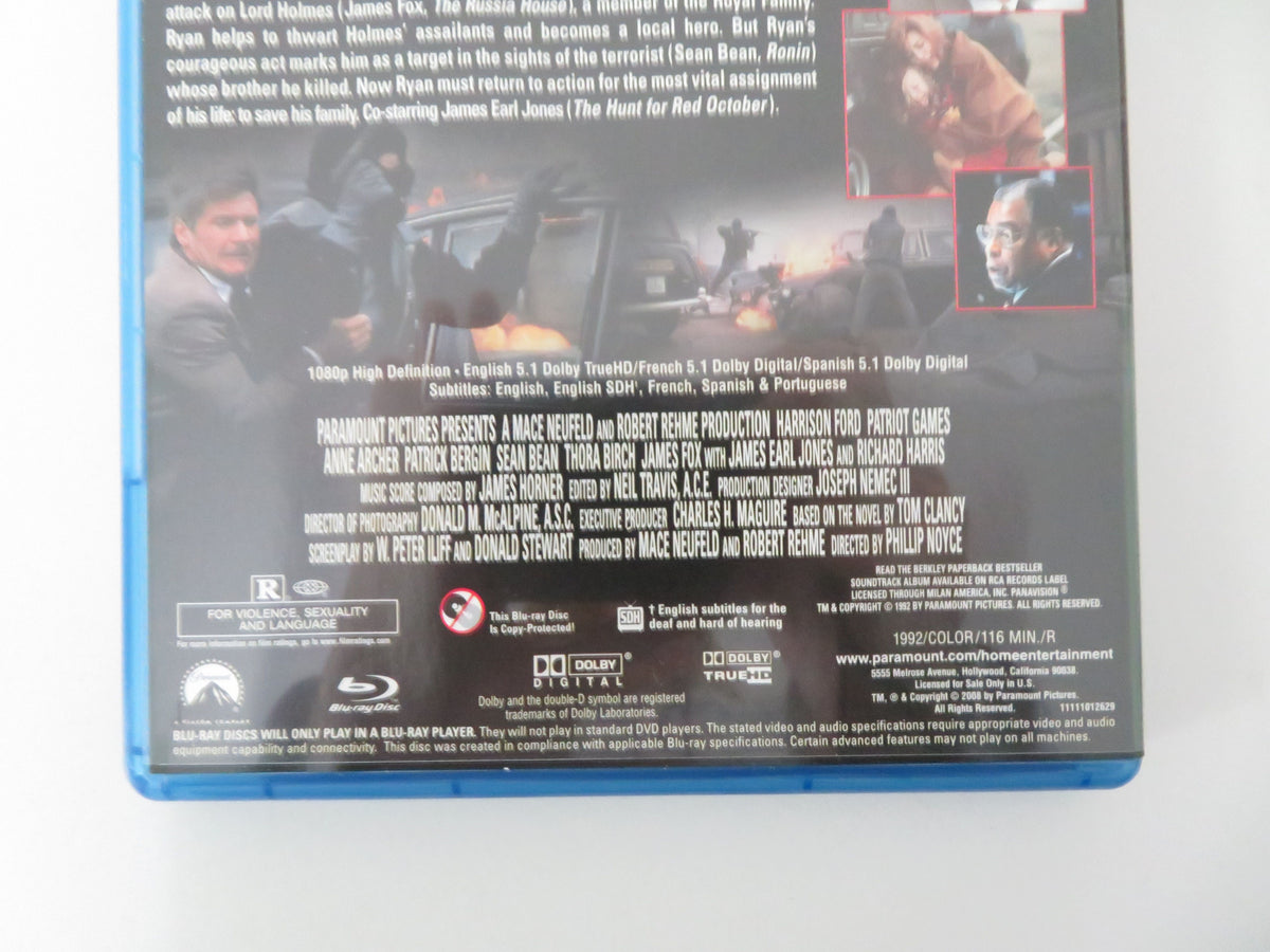 Patriot Games (BLU-RAY) Harrison Ford Sean Bean Anne Archer 1992