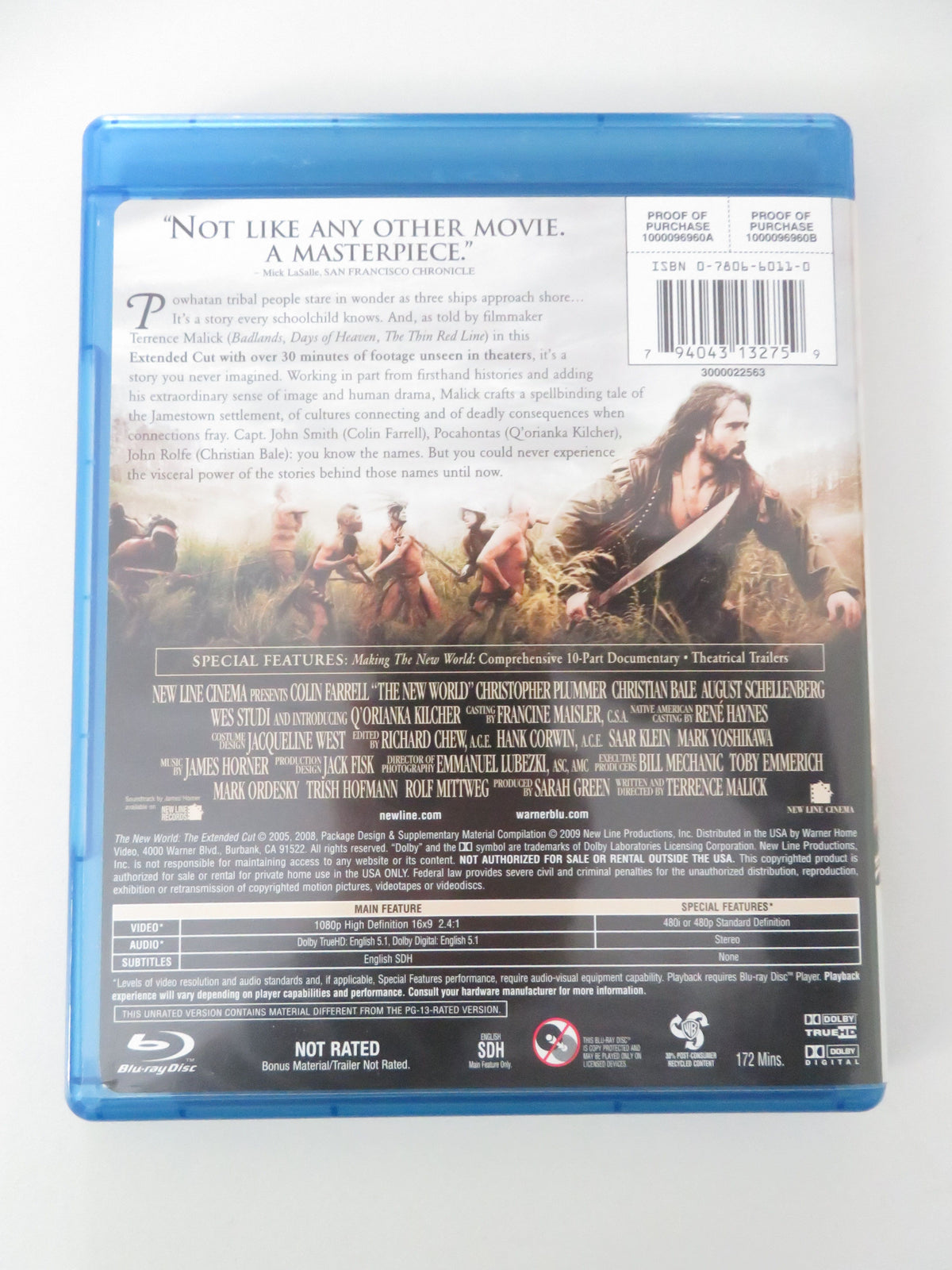 The New World - The Extended Cut (DVD) Colin Farrell Christopher Plummer 2005