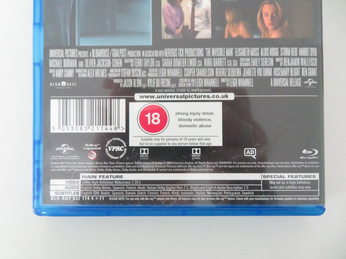 The Invisible Man - Extended Edition (BLU-RAY) Elisabeth Moss Region Free