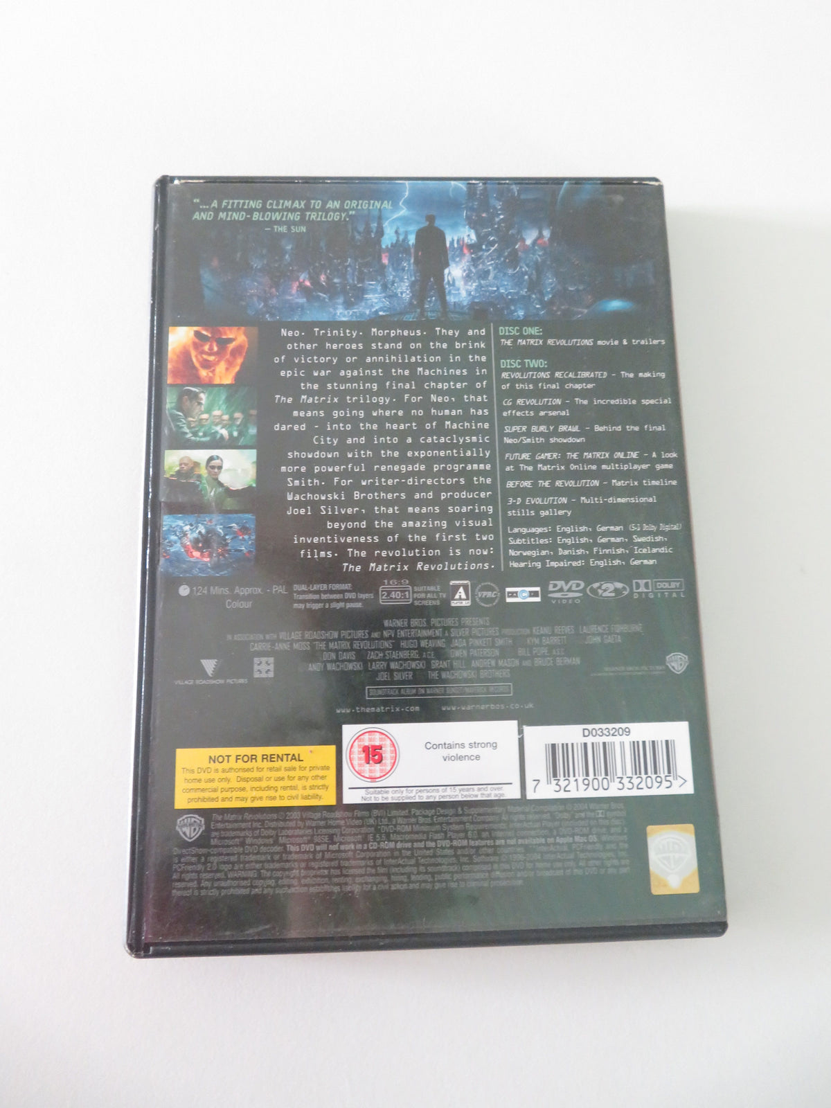 The Matrix Revolutions - 2 disc set (DVD) Keanu Reeves 2003 Region 2