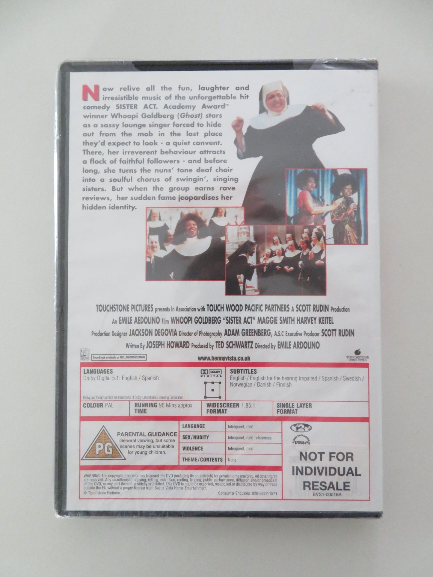 Sister Act - B (DVD) Whoopi Goldberg Maggie Smith Harvey Keitel 1992 Region 2