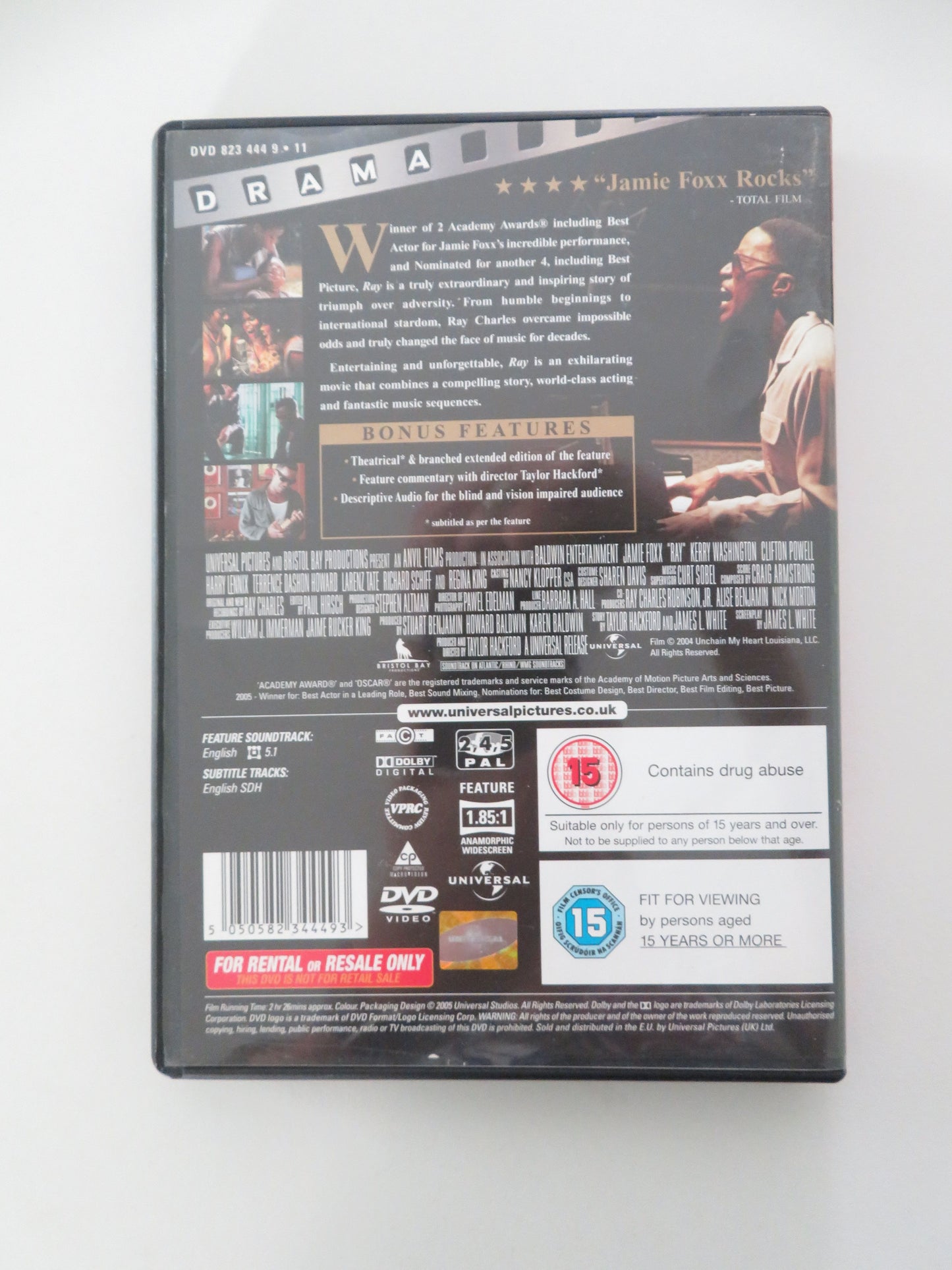 Ray (DVD) Jamie Foxx Regina King Kerry Washington 2004 Region 2,4,5